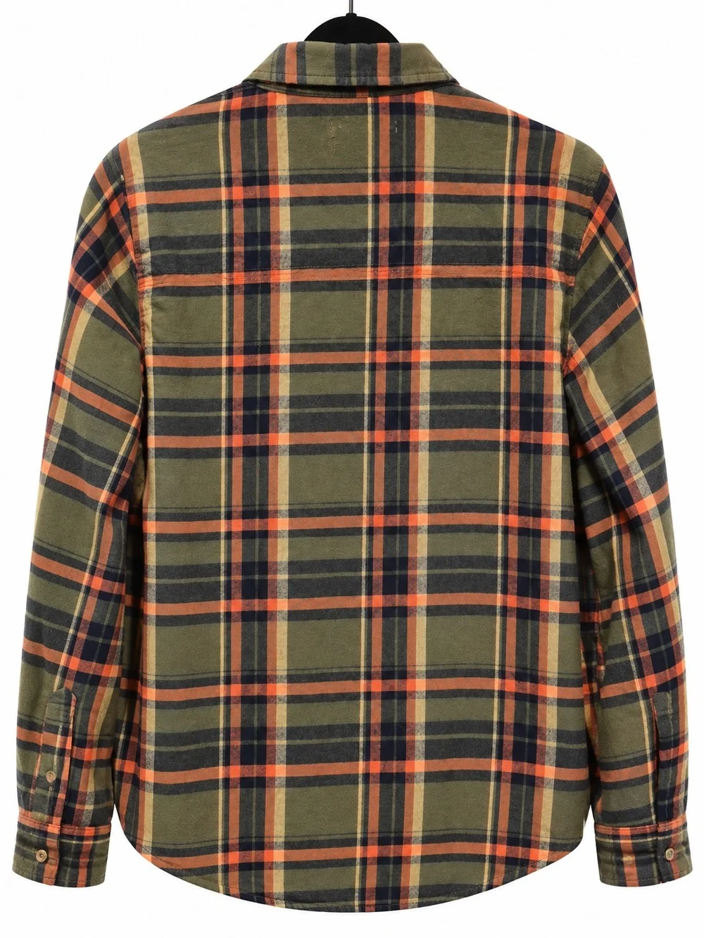 Old Navy Kids Olive & Orange Plaid Utility Shirt – XL (14–16)